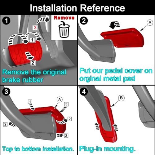 Gas Accelerator Brake Pedal Cover Compatible for Honda Civic - Product Imagery