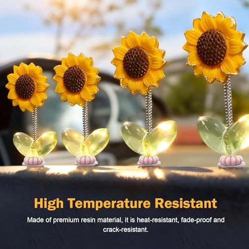 10 PCS Shaking Sunflower Ornaments, Cute Shaking Head Sunflower - Product Imagery