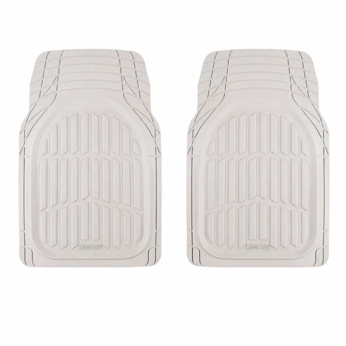 MotorTrend FlexTough White Car Floor Mats Rubber All Weather - Product Imagery