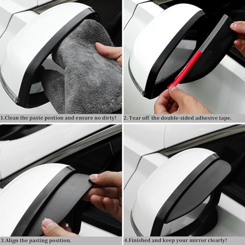 Car Rearview Rain Eyebrow Shield,Car Mirror Rain Protector - Product Imagery