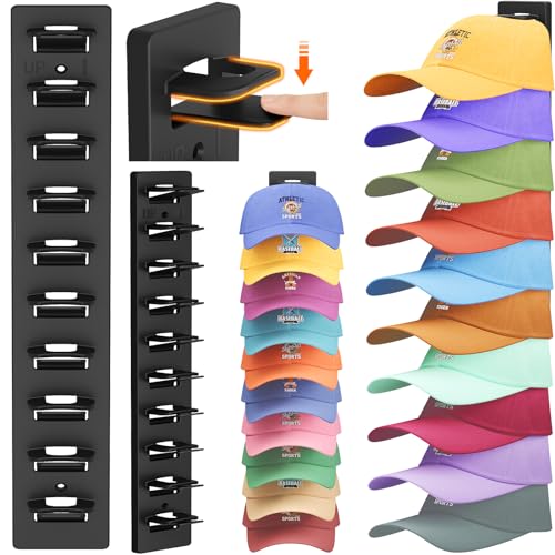 Lifewit Wall-Mounted Hat Organizer, 20 Baseball Caps Storage - Product Imagery