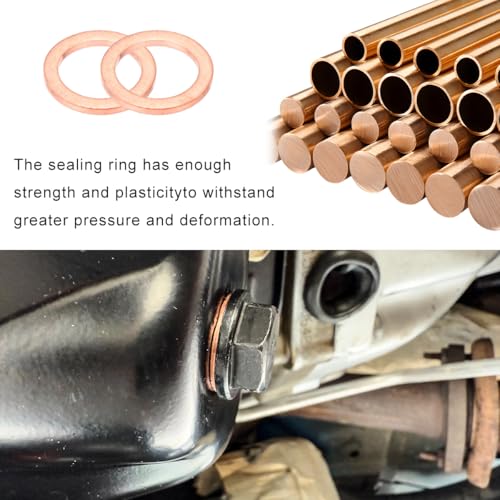 20 PCS Oil Drain Plug Gasket, 14mm Copper Crush Washer Coolant - Product Imagery