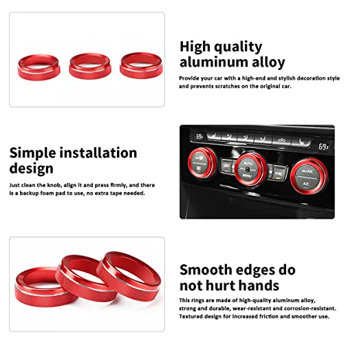 Auovo AC Knob Covers Compatible with Volkswagen VW Accessories - Product Imagery