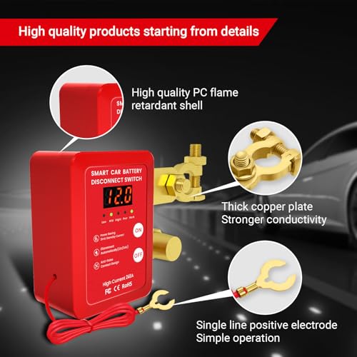 12V Smart Battery Disconnect Switch with Remote Control - - Product Imagery