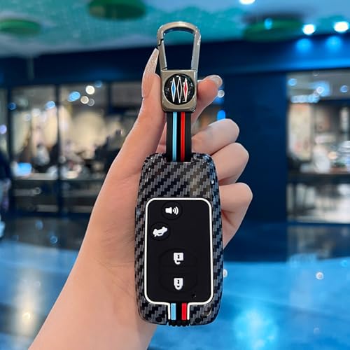Zinc Alloy Carbon Fiber Style Smart Key Fob Case Cover Shell - Product Imagery