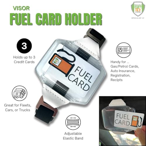 2 Pack - Heavy Duty Visor Fuel Card Holder with Clear Vinyl - Product Imagery