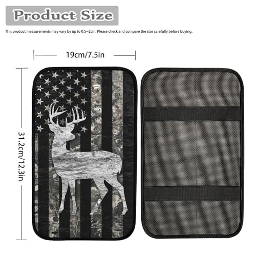 Deer Car Console Covers American Flag Armrest Console Cover Camo - Product Imagery