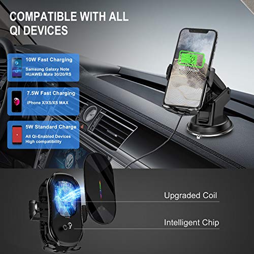 Wireless Car Charger,15W Qi Fast Charging Auto-Clamping Air Vent - Product Imagery