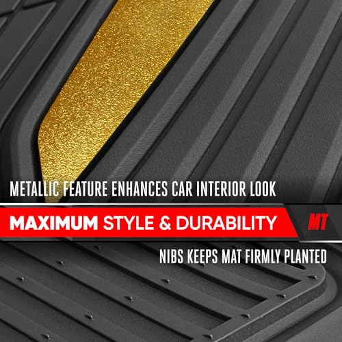 Motor Trend ChromeTech Car Floor Mats Full Set - Durable Rubber - Product Imagery