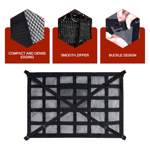 Double Layer Mesh Roof Storage Organizer, 31.5"x 21" Car Ceiling - Product Imagery