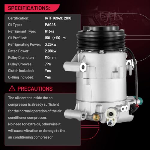 BDFHYK 198276 AC Compressor with Clutch Compatible with Honda - Product Imagery