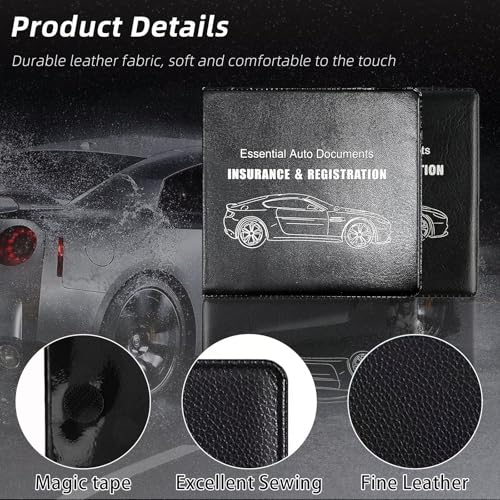 Ziciner Car Registration Insurance Holder, 2Pack Essential Auto - Product Imagery