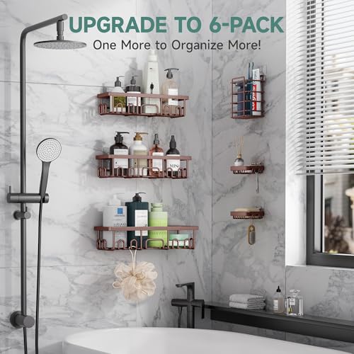 Veken Shower Caddy 6-Pack, No Drilling & Rustproof, Waterproof - Product Imagery