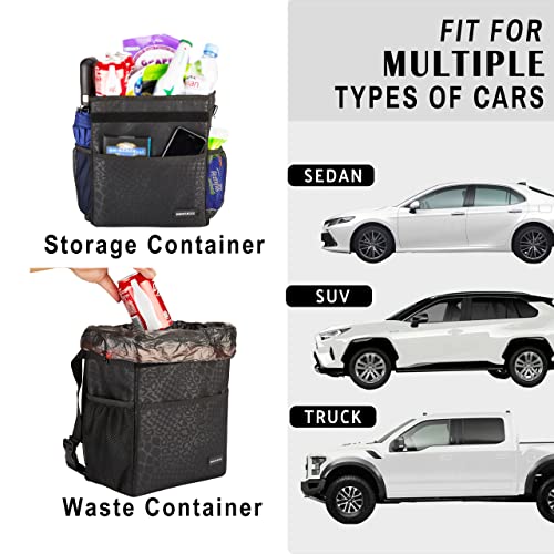 SIBOFUEGO Cute Car Trash Can with Lid, Collapsible, Leak-Proof, - Product Imagery