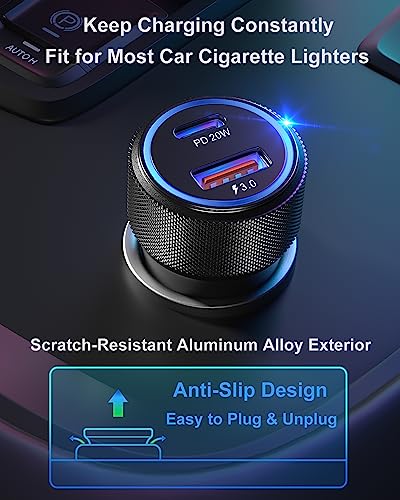 USB C Car Charger 3Pack, OKRAY 36W Fast Charging PD+QC 2-Port - Product Imagery