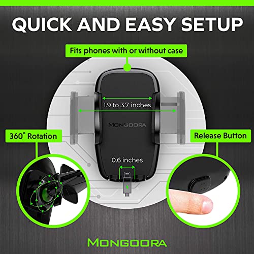 Air Vent Car Phone Mount Holder - Locking Cell Phone Car Mount - Product Imagery