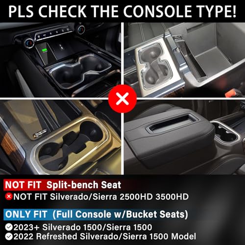 7Pcs Center Console Liners for 2023-2026 Chevy Silverado/GMC - Product Imagery