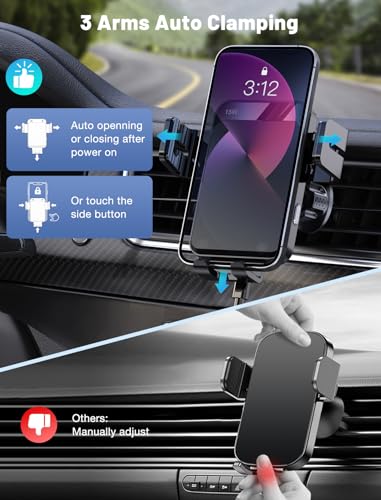 Wireless Car Charger, MOKPR Auto-Clamping Car Mount 15W/10W/7.5W - Product Imagery