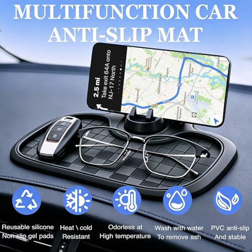 Multifunction Car Dashboard Anti-Slip Mat with 360° Rotating - Product Imagery