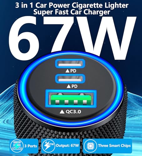 2Pack USB C Car Charger, Rombica 67W Multiport Power Fast Car - Product Imagery