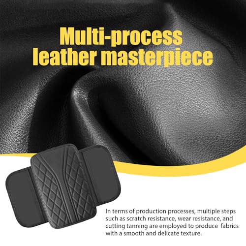 Car Center Console Cover with 2 Storage Bags, Leather Armrest - Product Imagery