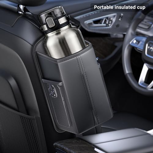 Car Tissue Holder for Front Seat with 2 Side Mesh Pockets - Product Imagery