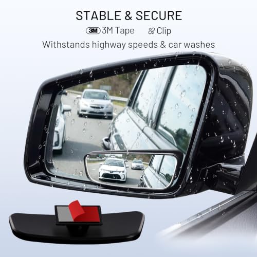 WildAuto Blind Spot Mirror, Rectangle Adjustable Car Auxiliary - Product Imagery