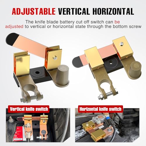 Nilight Top Side Post Adjustable Battery Switch 12V 24V 250A - Product Imagery