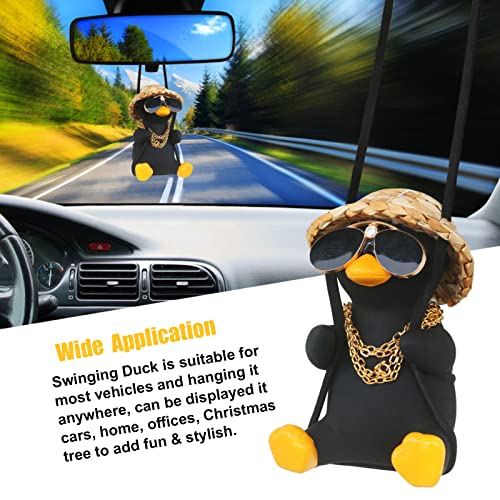 Cool Car Accessories for Men Funny Black Duck Truck Rear View - Product Imagery