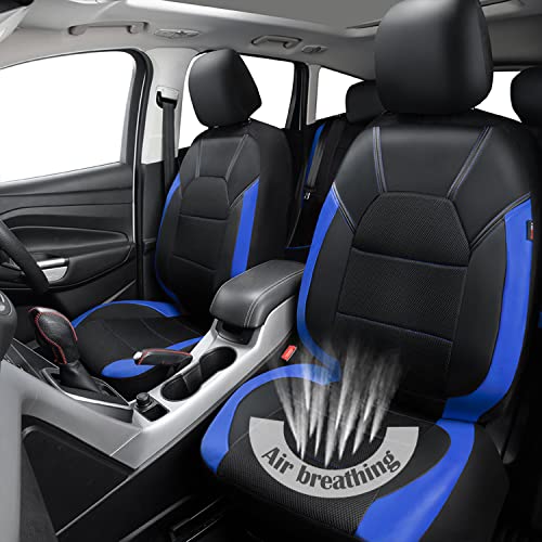 CAR PASS Leather Car Seat Covers Front Seats Only, with Air Mesh - Product Imagery