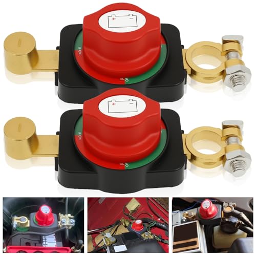 2PCS Battery Disconnect Switch Top Post, Battery Cut Off Switch - Product Imagery