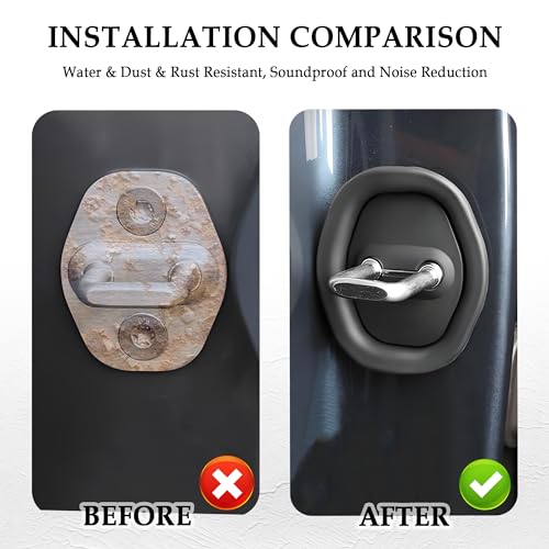 4PCS Upgrade Door Latch Lock Cover,Silicone Door Latch Guard Car - Product Imagery