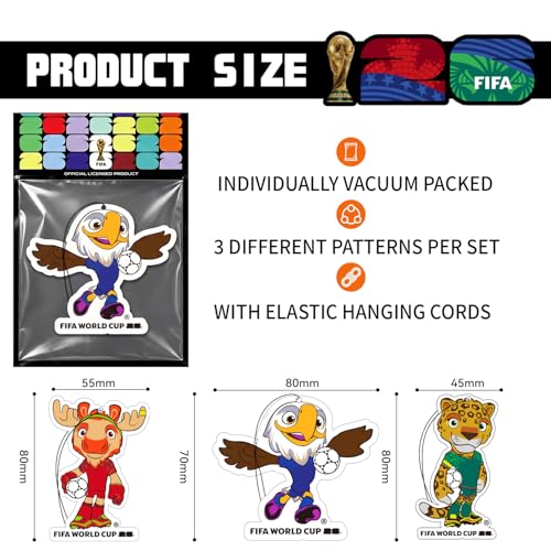 FIFA World Cup 2026 Official 3 Pack Car Air Freshener - Product Imagery
