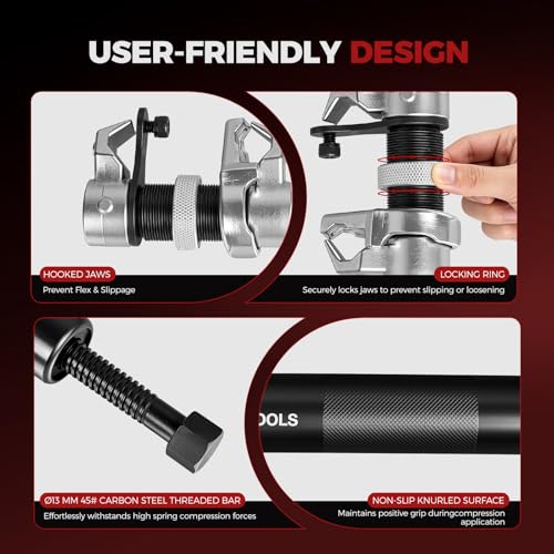 BILITOOLS 2-Piece Coil Spring Compressor Tool, Max Load.2645LB - Product Imagery