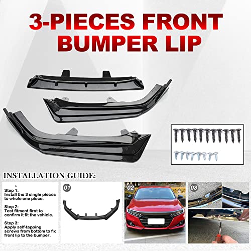 Fit 2021-2022 Honda Accord Front Lip IKON V1 Style Carbon Fiber - Product Imagery