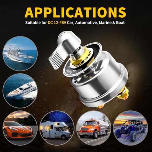 200A 12V Battery Disconnect Switch Heavy Duty, Quality Battery - Product Imagery