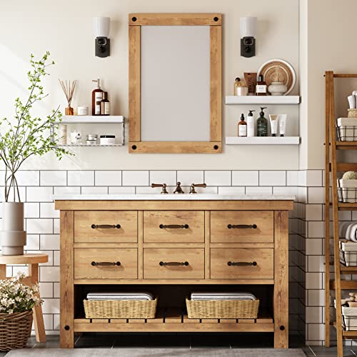 QEEIG Bathroom Shelves Over Toilet Wall Mounted (White, Set of - Product Imagery