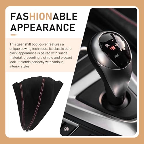 WZP Car Shift Boot Cover, Suede Leather Car Gear Cover, - Product Imagery