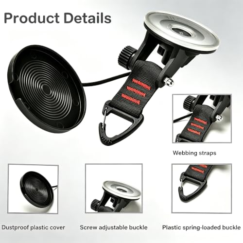 4PCS Heavy Duty Suction Cup Hooks - Strong Suction Cups for Car - Product Imagery