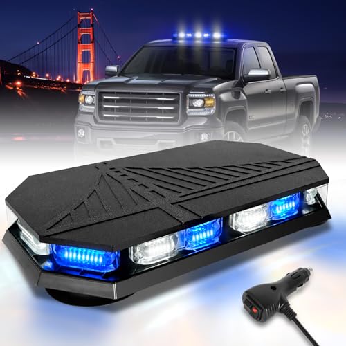HLauto 406D Rooftop Emergency Strobe Lights Bar, 102 LED Blue - Product Imagery