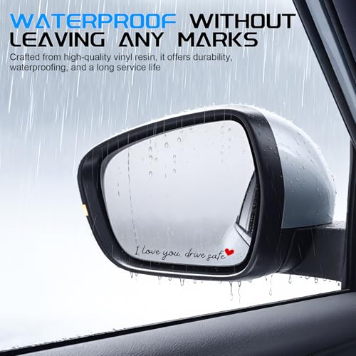 JUSTTOP 4PCS Car Decal,Decorative Rearview Mirror Sticker,I Love - Product Imagery