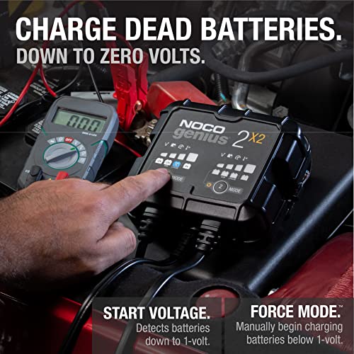 NOCO GENIUS2X2 6/12V 2-Bank Battery Charger, Trickle Charger & - Product Imagery
