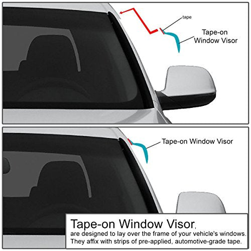 DNA MOTORING Set of 4 Tape-On Window Rain Guards Compatible with - Product Imagery