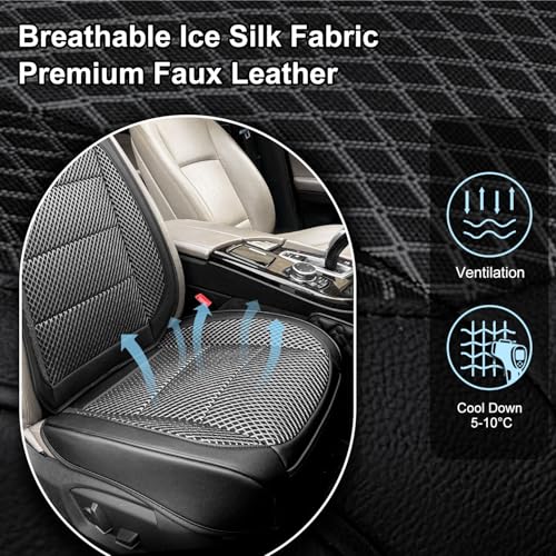 1 Pack Black Ventilated Cooling Car Seat Covers for Summer - Product Imagery