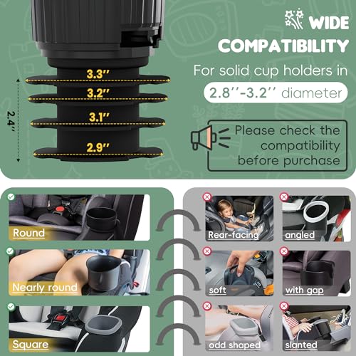 Car Seat Tray for Kids Fits 2.8'-3.2'Cup Holders (1, Standard - Product Imagery
