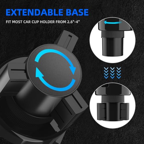 DYLEN Car Cup Holder Expander with Adjustable Base, Fits 16–46oz - Product Imagery