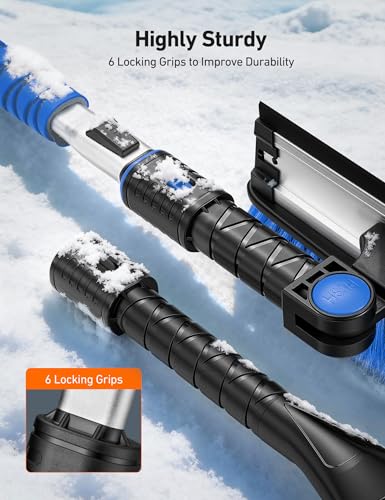 AstroAI 47" Extendable 3-in-1 Snow Brush & Ice Scrapers for Car - Product Imagery