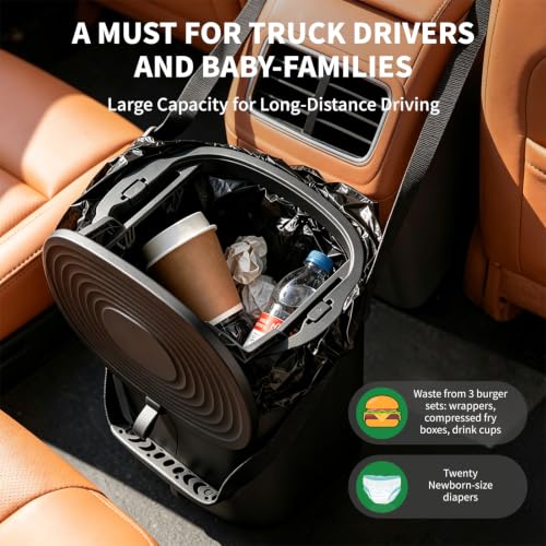 Trash Can for Car with Lid, Leakproof & 100% Silicone Can, 2 - Product Imagery
