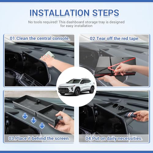 Dashboard Organizer Tray for 2024 2025 2026 Chevy Trax Interior - Product Imagery