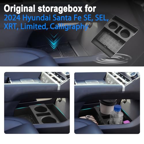 SHAOHAO for 2025 2026 Hyundai Santa Fe Under Console Organizer - Product Imagery